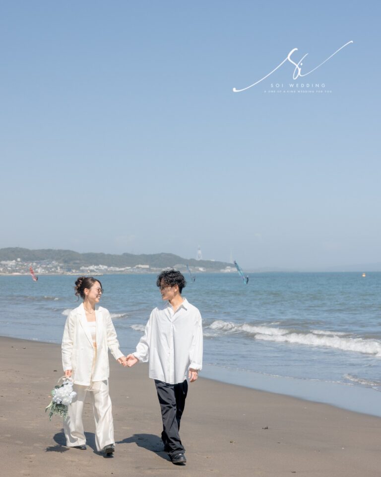 三浦の海岸を歩いて撮影した前撮り